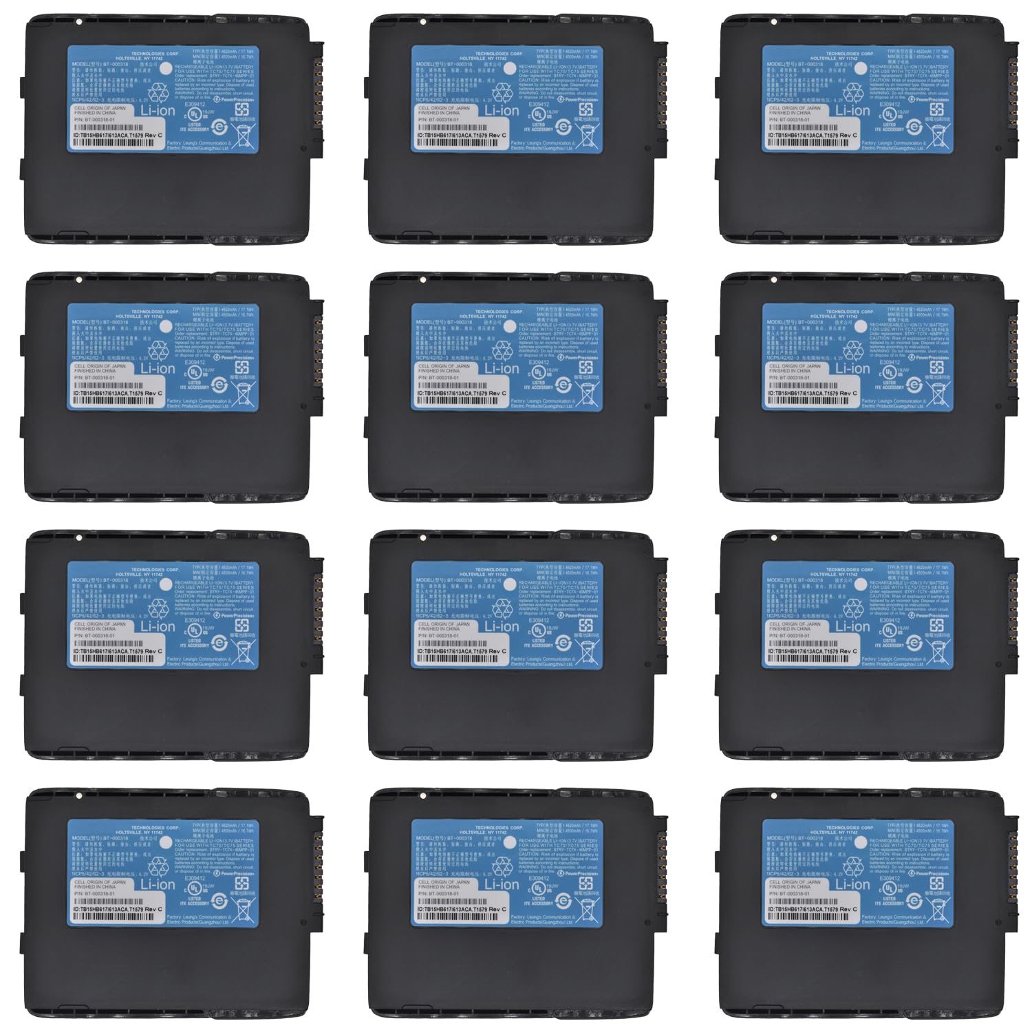 Photo 1 of CQCEO 12-Pack BT-000318 4620mAh Replacement Battery for Zebra Symbol TC77 TC70 TC72 TC75 TC70X TC75X TC720L TC75EK TC75AH TC75GK TC700H TC700K TC77HL 82-171249-01 82-171249-02 BTRY-TC7X-46MA2