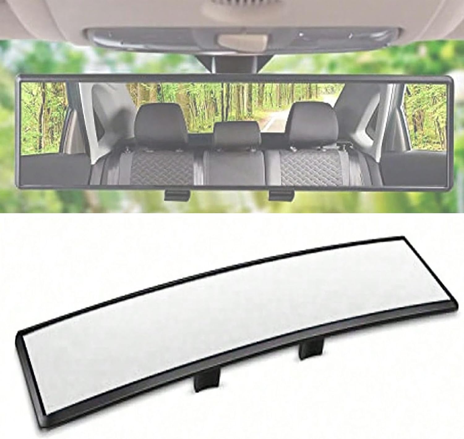 Car Interior Wide View Rearview Mirror for Mitsubishi Strakar, Panoramic Convex Interior Clip-on Wide Angle Mirror, Mirror Extender to Reduce Blind Spot