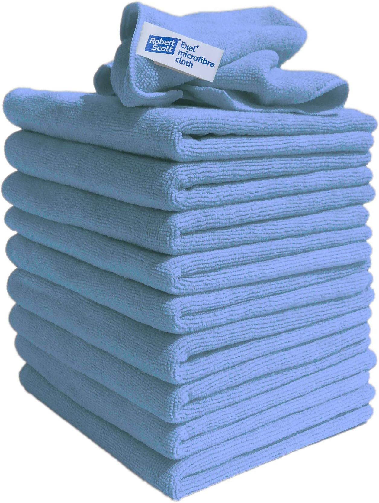 Exel Lint Free Microfibre Super Magic Cleaning Cloths For Polishing, Washing, Waxing And Dusting. Cleaning Accessories, Blue (Pack of 10)