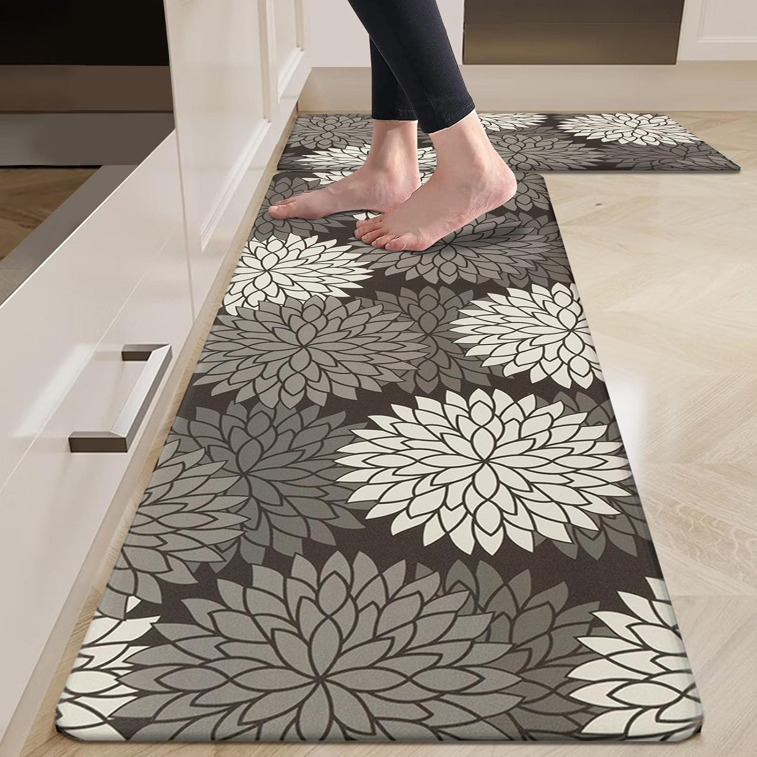 HEBE Anti-Fatigue Kitchen Rugs, Set of 2 Non-Slip