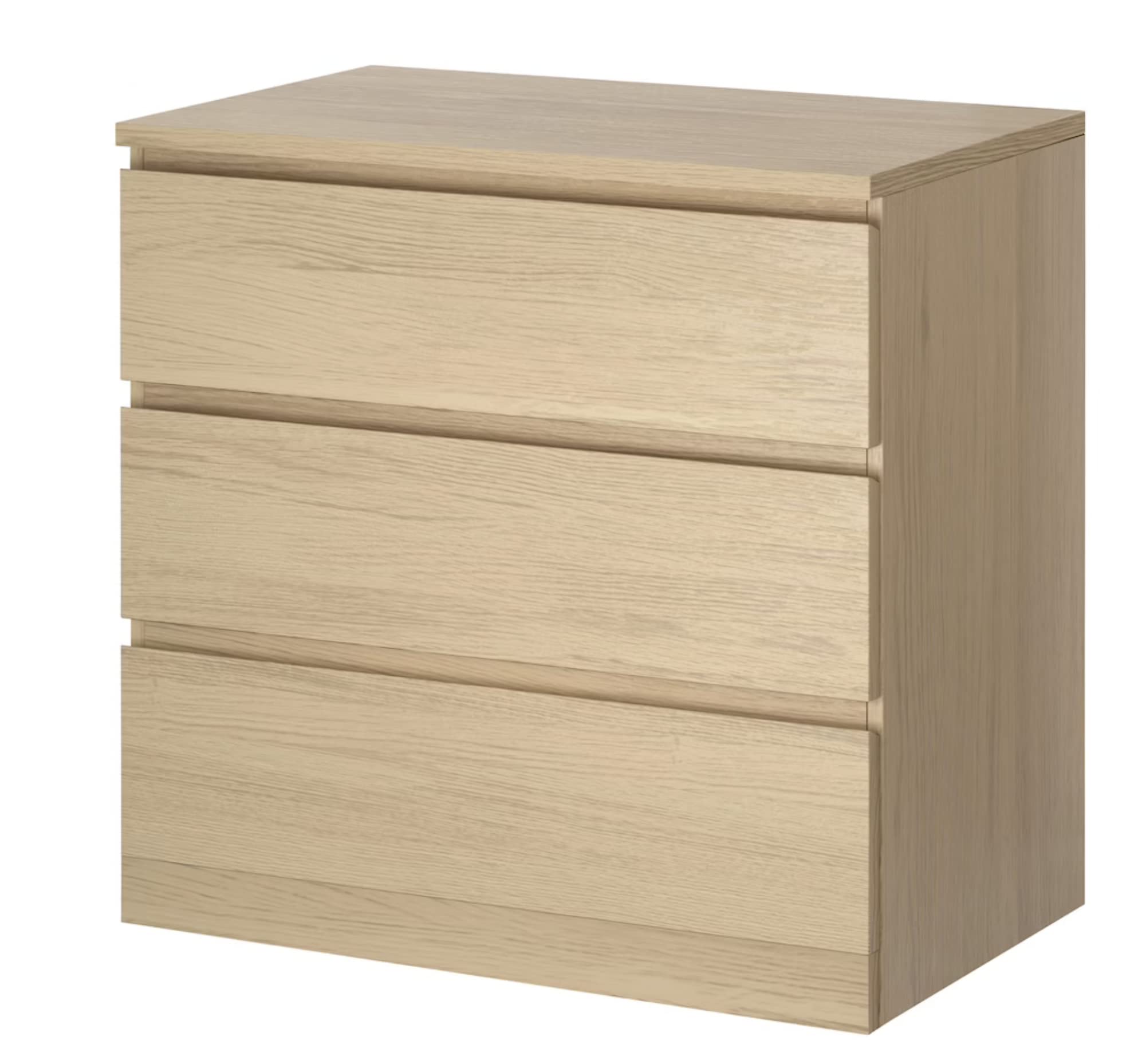 1CLIQKART MALM Chest of 3 Drawers, White Stained Oak veneer80x78 cm (31 1/2x30 3/4 ")-image-29