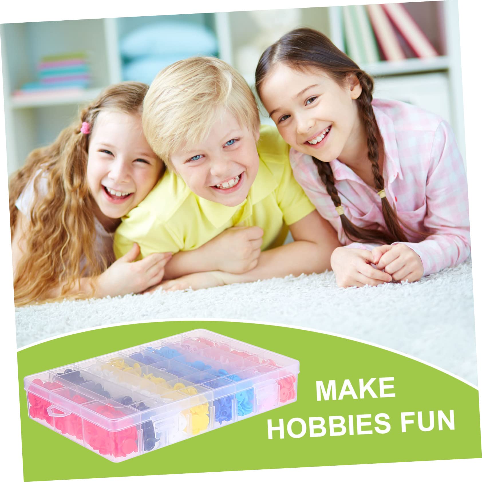 Holibanna Botones de Presión de Plástico en Caja 360 Sets, Broches de Presión Fáciles de Usar para Ropa y Pañales, Ideales para Manualidades y Uso Profesional
