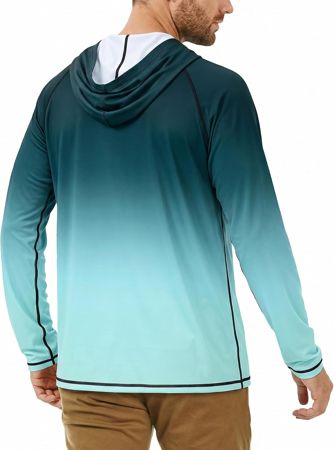 Roadbox UPF 50+ Fishing Shirts for Men, Long Sleeve UV Sun Protection Hoodie, Outdoor Hiking Running Swimming Rash Guard thumbnail