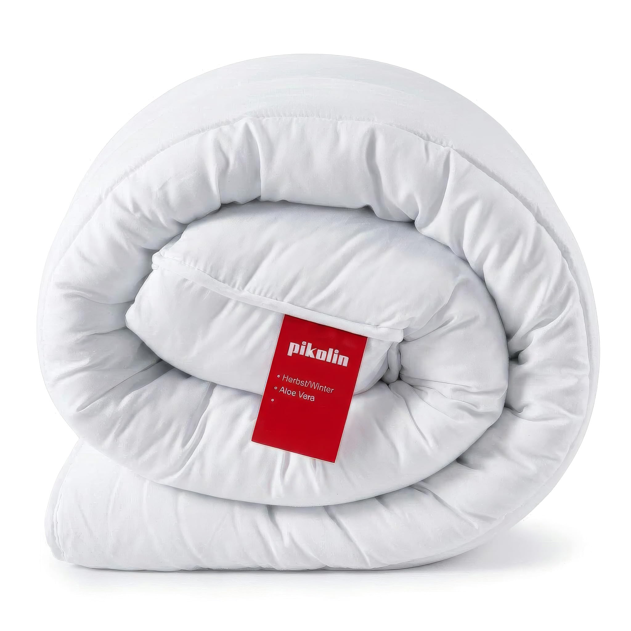 PIKOLIN Bettdecke 200 x 200 cm. Winter-Steppdecke mit 300g Aloe Vera Faserfüllung, Hautfreundlich und Atmungsaktiv, Für Sensible Haut, Hochwertige Schlafdecke, Hypoallergen