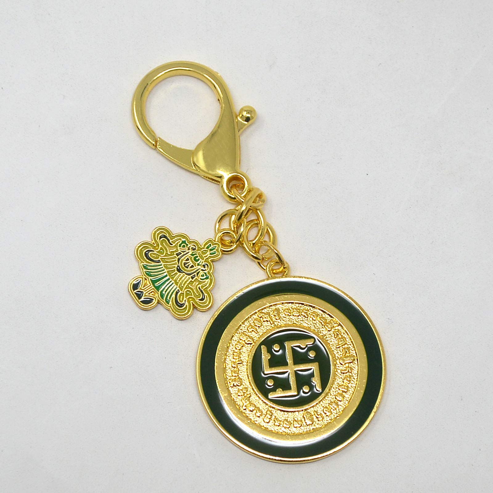 Portachiavi Tibetano Feng Shui Bandiera Della Vittoria Dakini Success - Talismano Verde Per Fortuna E Successo - 3