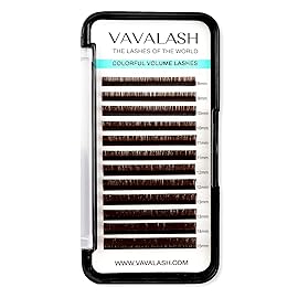 Colored Lash Extensions 0.07mm C Curl Brown Individual Volume Lashes Extensions 8-15 Mix Length Color Eyelash Extensions for Salon (Brown 0.07-C, 8-15mm)