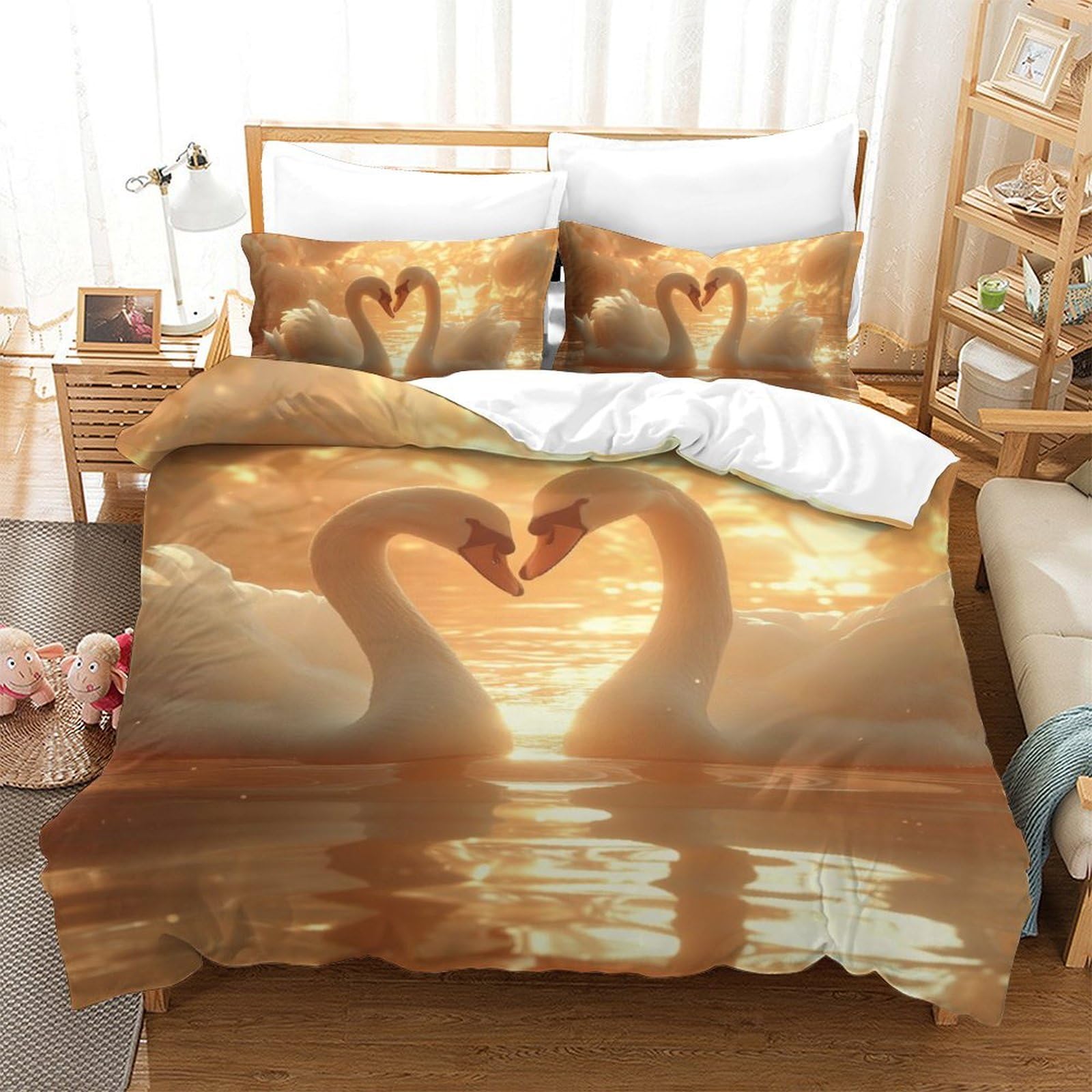 Housses de couettes cygne imprimé 3D pour sublimer une chambre d'enfant ou d'étudiant