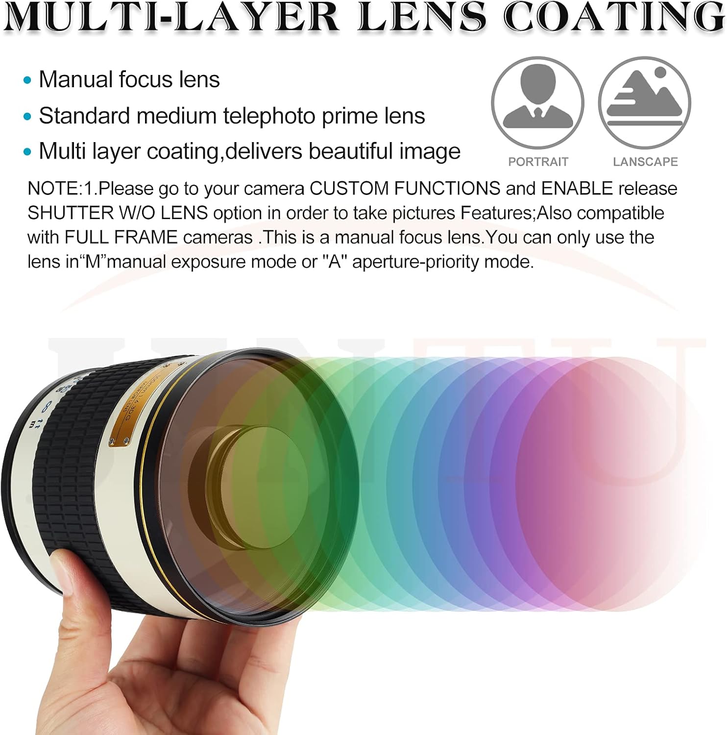 JINTU 500mm F6.3 MF Mirror Telephoto Lens Compatible with Canon EOS E Mount Digital SLR Cameras 4000D 2000D 200D 250D 5D IV 90D 60D 70D 77D 80D 850D 650D 750D 7D T7i T7s T7 T6s T6i T6 T5i T5 SL2 SL1