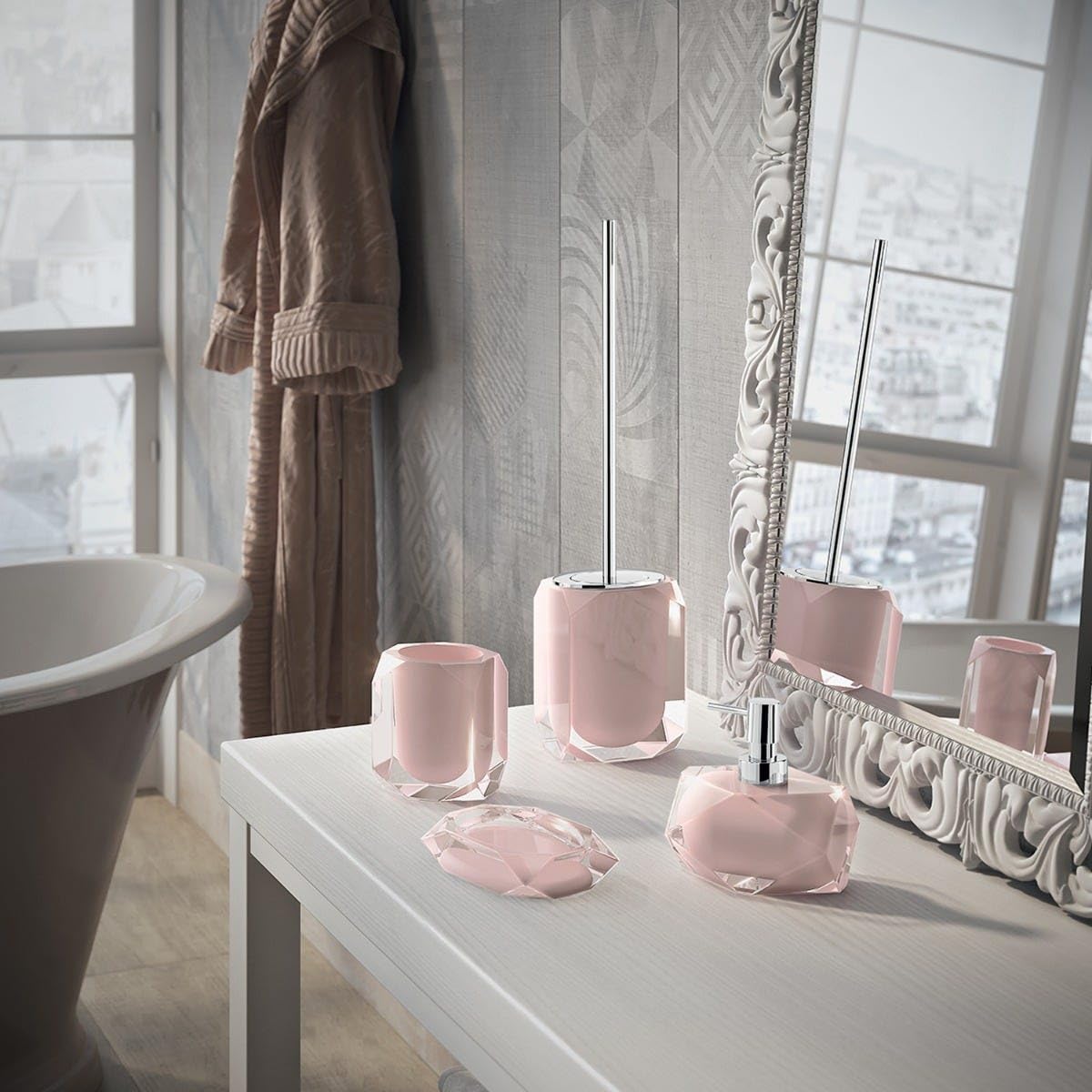 Kiamami Valentina Scopino WC Da Appoggio In Resina Rosa Aster
