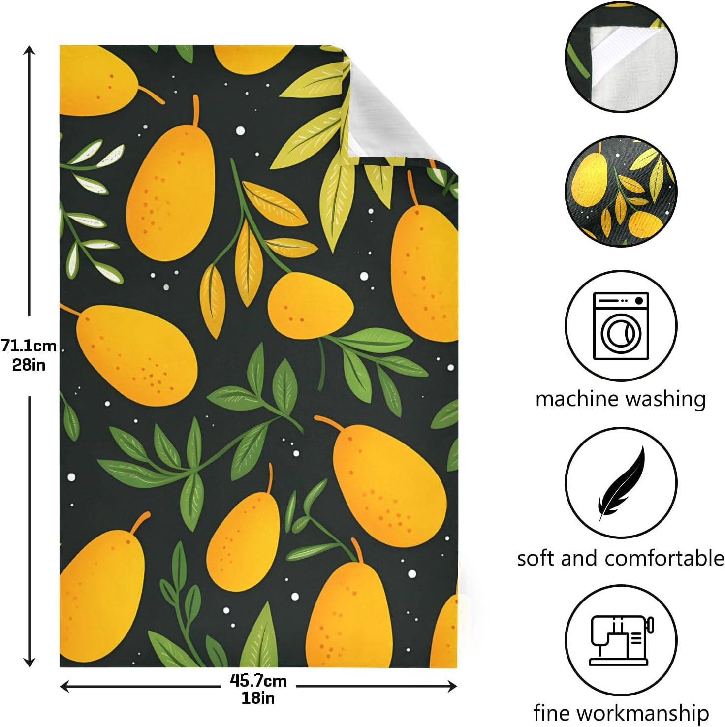 Bolaz Mangos Kitchen Towel, Dish Towels Quick Drying Tea Towels Absorbent Hand Towels for Kitchen Sink Dinner Table 28 x 18 Inches, Set of 4