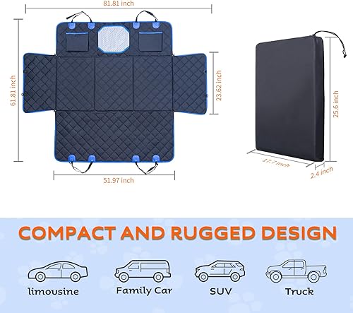 Miniatura 2 de Extensor de asiento trasero para perros, funda impermeable para asiento de automóvil con plataforma inferior dura, protege tu automóvil y mantiene a