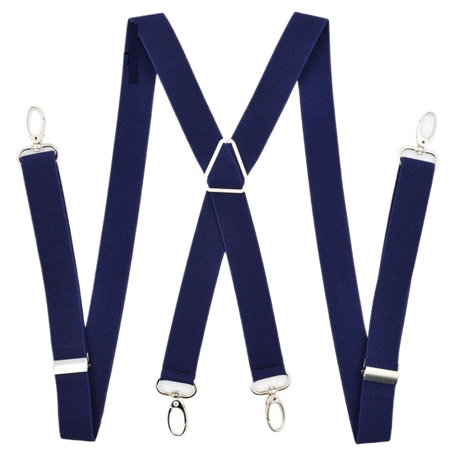 Ayztantine Braces for Men Trousers Suspenders For Men Wide X Back With 4 Strong Hooks 2.5cm Women's Pants With Adjustable Elastic Trouser Braces Straps(Deep Blue)