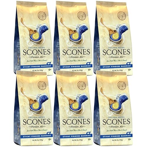 Mezcla de bollos ingleses, sabor original de Sticky Fingers Bakeries, fácil de hacer bollos ingleses frescos horneados, hace 12 bollos (6 unidades)