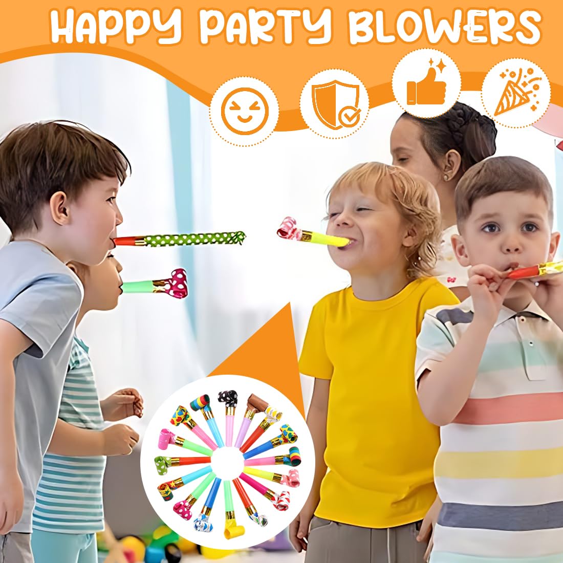 20 Sifflets Trompette pour Enfants, Pour Enfants En Plastique Accessoires De Fête Bruits Cornes De Carnaval Pour Enfants Accessoires De Fête Pour Fêtes Réunions Anniversair