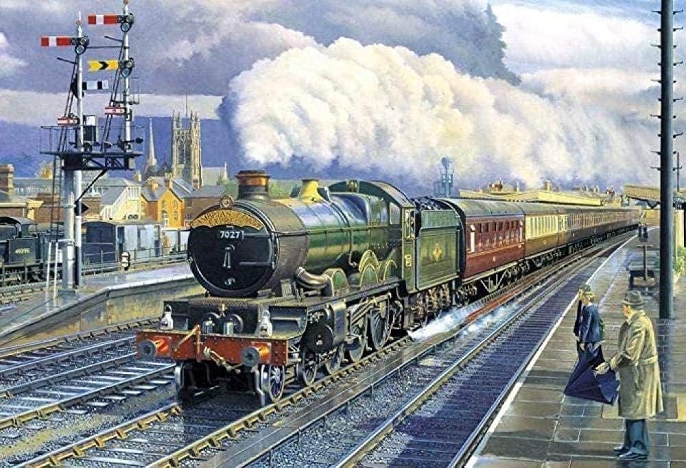 1000 Piece Jigsaw Puzzle Adult Games Parting station Steam Train Jigsaw Puzzles The Wooden
