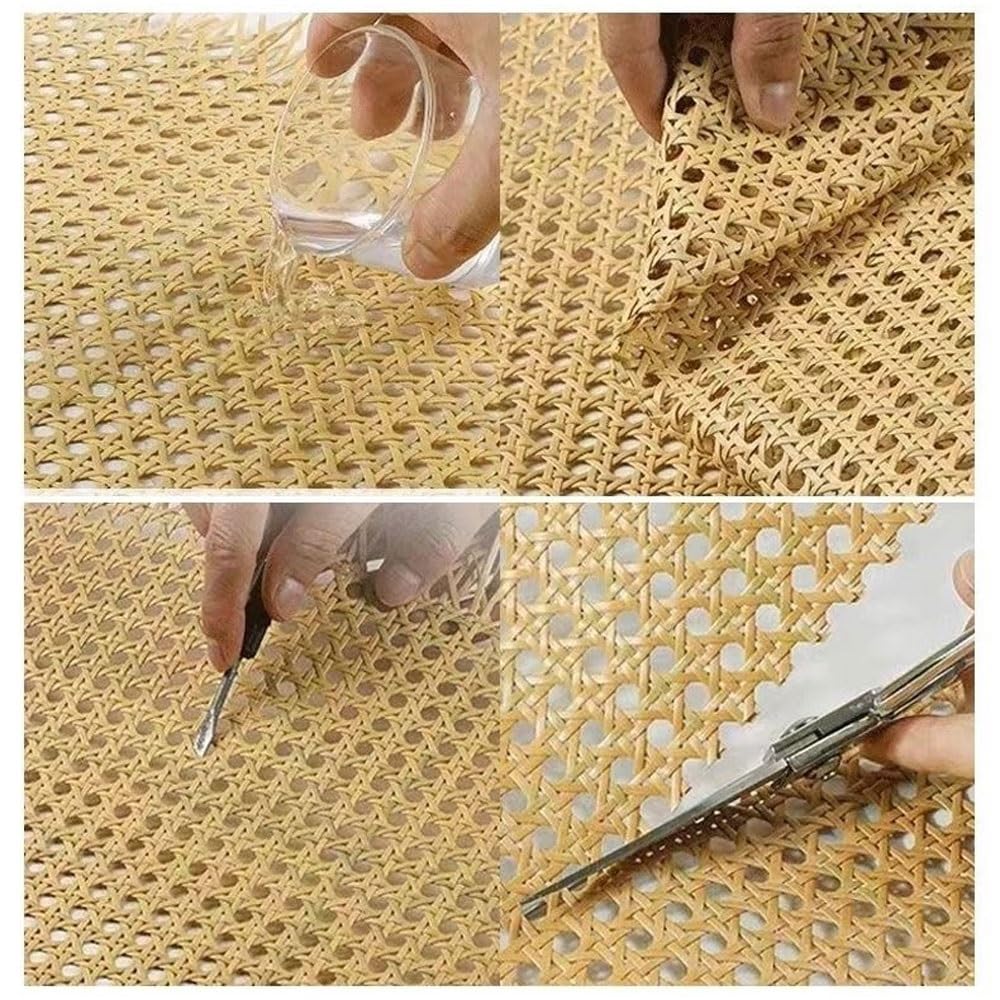 Rattan Rotolo Fettuccia Rattan Intrecciato 40/50/70*100cm Rattan Tessuto A Maglia Aperta In PE Intreccio Viennese Foglio Rattan Per Riparazione Di Sedie Decorazione Mobili Artigianato Fai Da Te(BROWN,