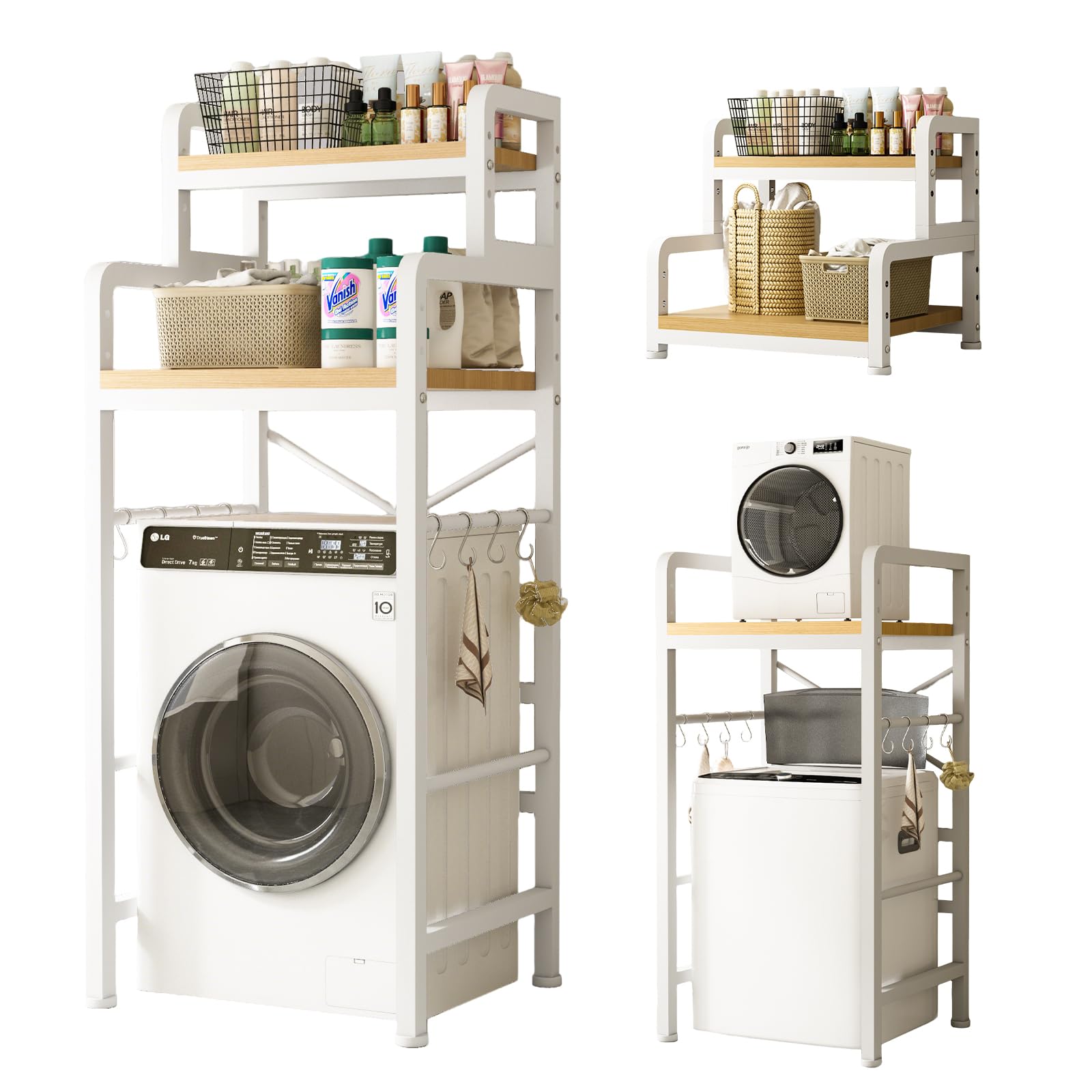 Amazon｜洗濯機ラック ランドリーラック 洗濯機上収納ラック 幅60×奥行