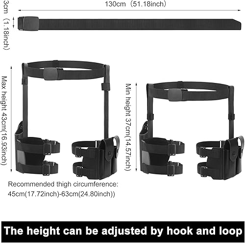 Miniatura 4 de Funda para muslos para mujer, 3 piezas ajustables de piel sintética para mujer, con bolsas para revistas y cinturón, compatible con Glock