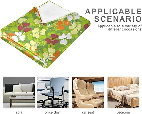 Miniatura 4 de Colorful Shamrock Bed Blanket Comfy Comfy Holiday Fluffy Blanket 60x90 Inches for Travel Office Sofa Bed Adults Kids Plush Blanket