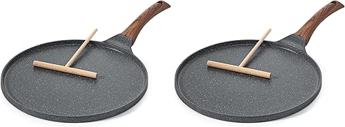Miniatura 7 de SENSARTE Sartén Antiadherente para Crepas, Sartén Dosa con Revestimiento de Granito Suizo Sartén Plana para Panqueques Plancha Tawa de 12 Pulgadas