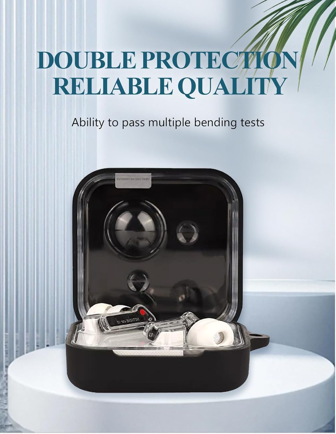 Case Cover for Nothing Ear 2024 Wireless Earbuds with ChatGPT Integration,Full Protective Soft Silicone Skin Case Cover Shock-Absorbing Protective Case with Keychain,Lanyard and Cleaning Pen，Black - Image 3