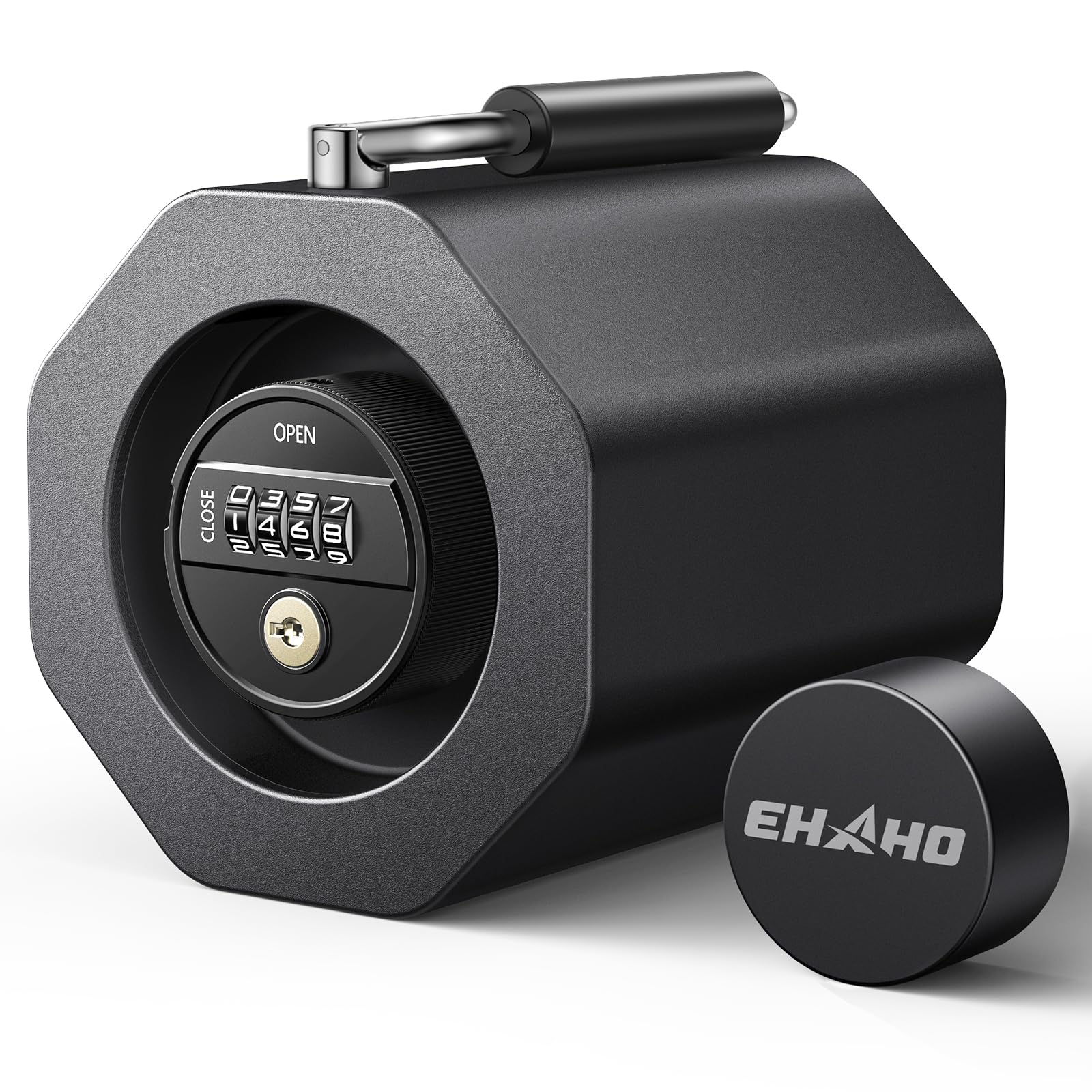 Ehaho 2 5/16 inch combination trailer coupler lock in black
