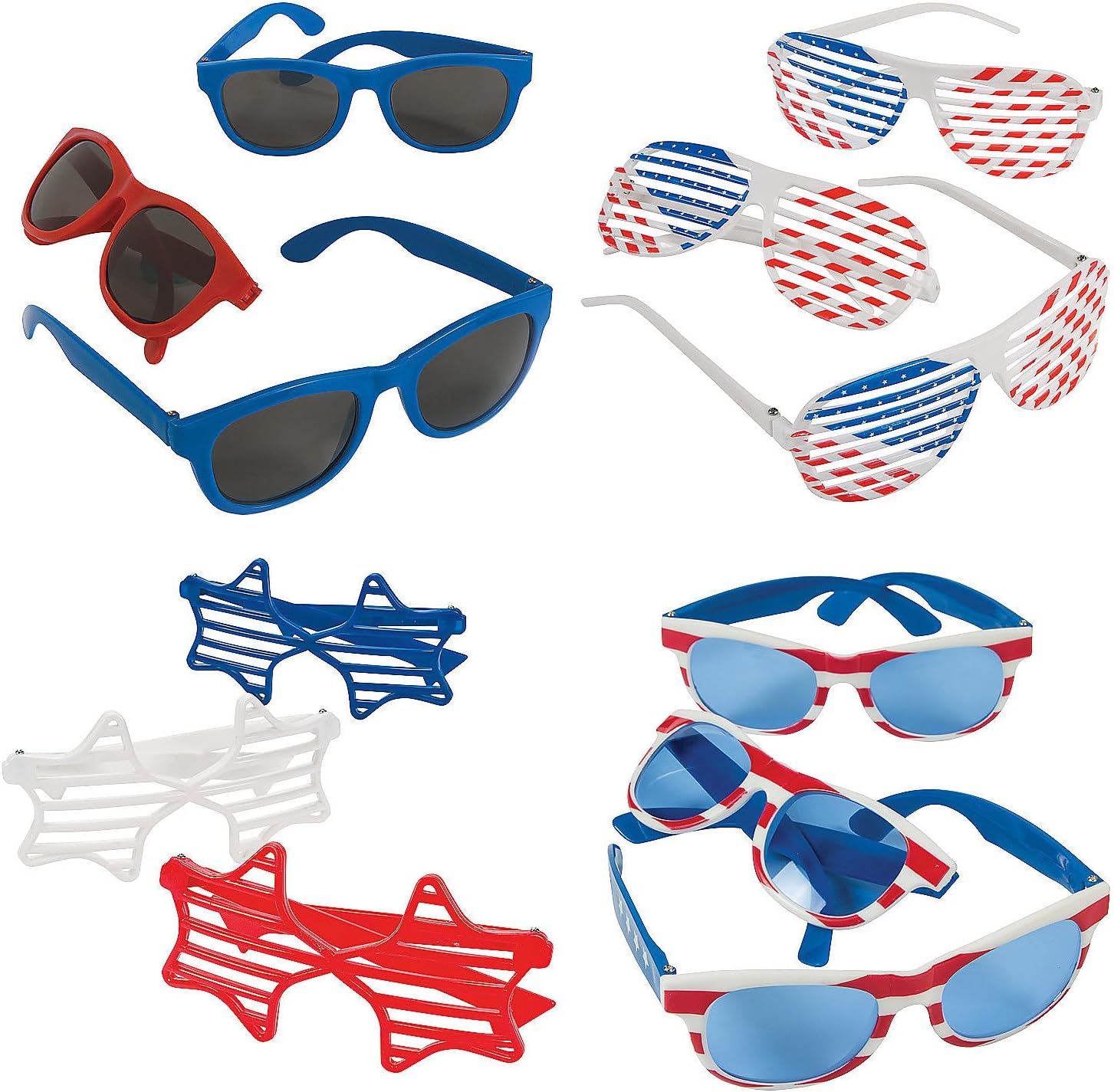 Fun Express Kids’ Patriotic Sunglasses Assortment Bulk 96 Pc Multicolor