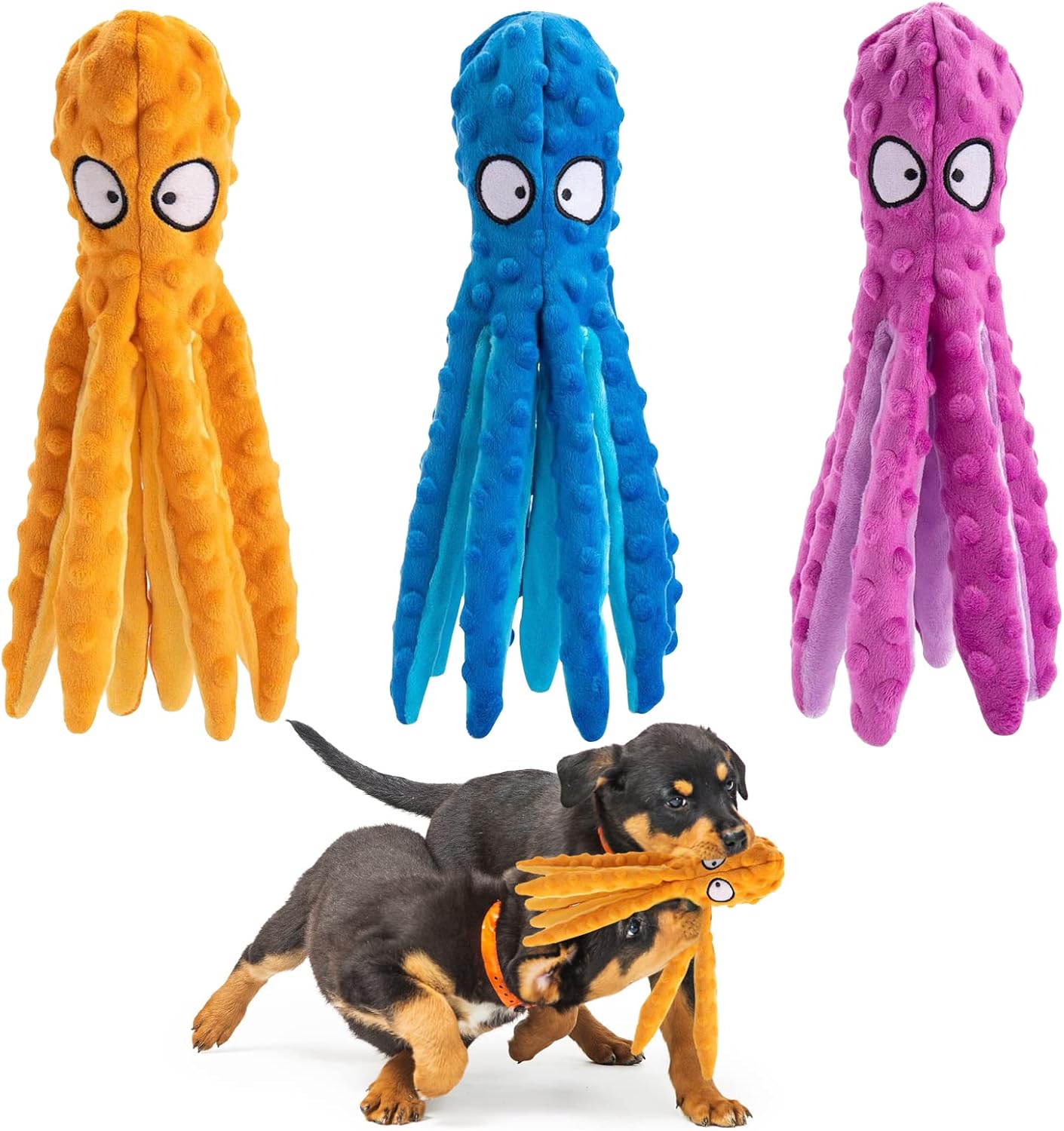 Squeaky Dog Toys, Octopus Dog Toys for Aggressive Chewers