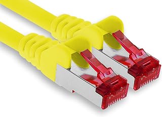 1aTTack 7,5m – CAT6 Kabel sieciowy SFTP PIMF CAT 6 RJ45 DSL LAN Router Przełącznik Modem Repeater Kabel krosowy – zólty