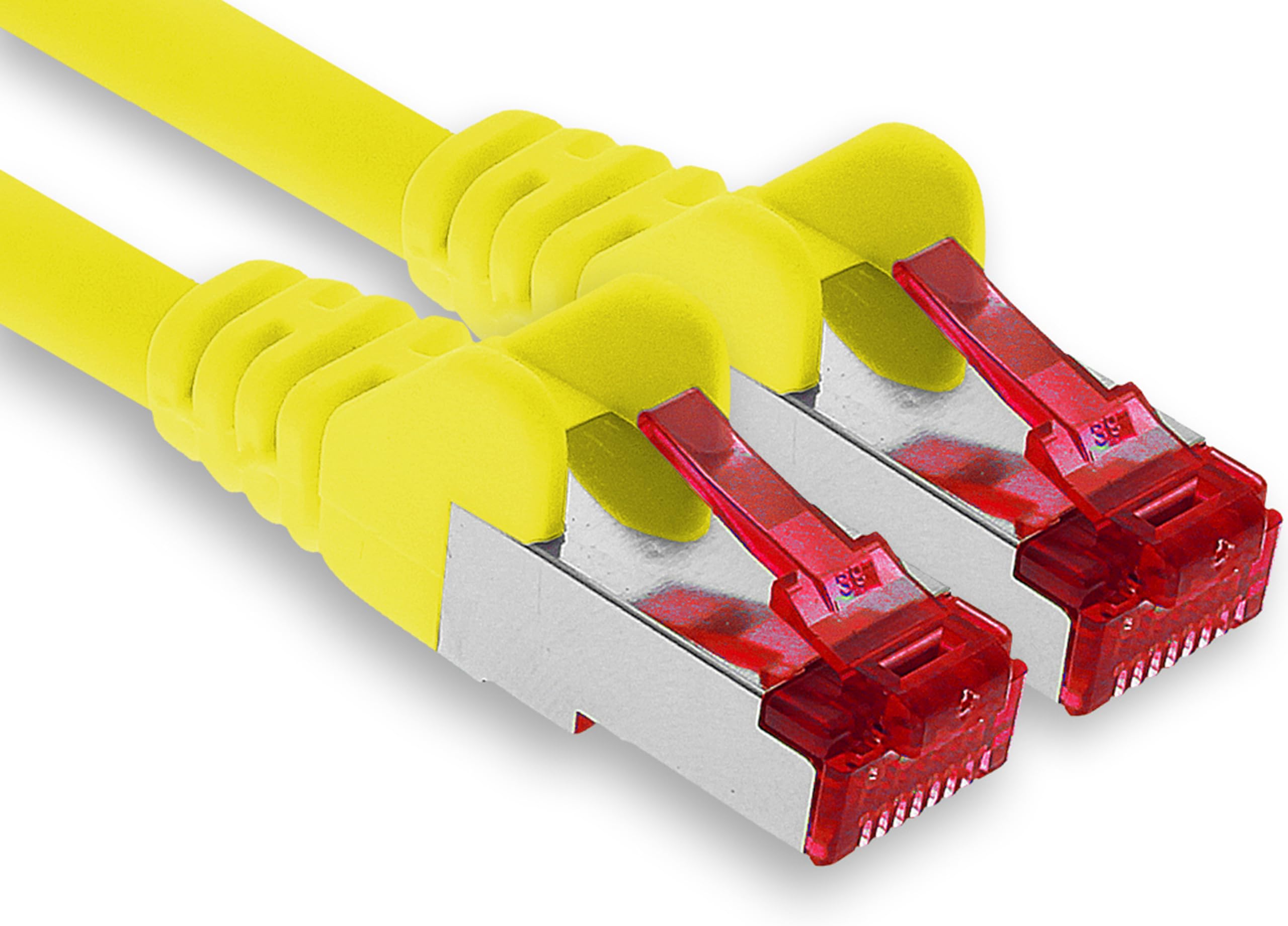 1aTTack.de - 1x 7,5m CAT6 Patchkabel S/FTP PIMF Schirmung CAT.6 RJ45 Netzwerkkabel Ethernetkabel DSL LAN Router Switch Modem Patchfeld - gelb - 1 Stück
