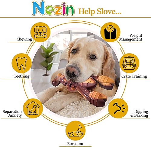 Miniatura 7 de NEZIN Juguetes indestructibles para perros masticadores agresivos, juguetes resistentes para perros grandes, juguetes duraderos para masticar perros