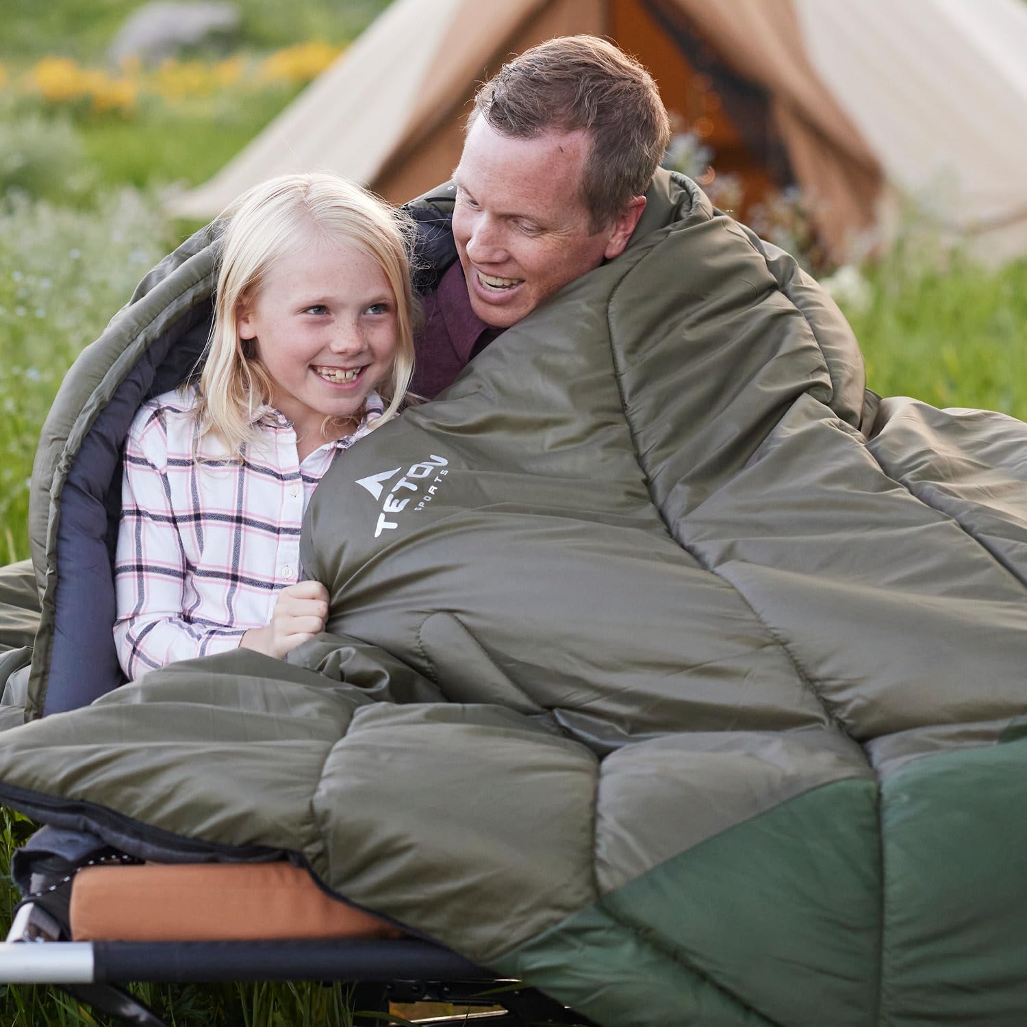TETON Sports Celsius XXL - Saco de Dormir Doble de Franela (-18 ºC / 0 ºF, 228,5 x 99 cm)