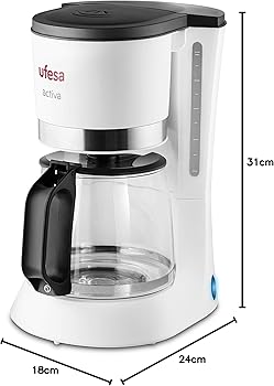 Ufesa CG7123 Activa Cafetera de Goteo con Capacidad para 12 Tazas 1'2L1