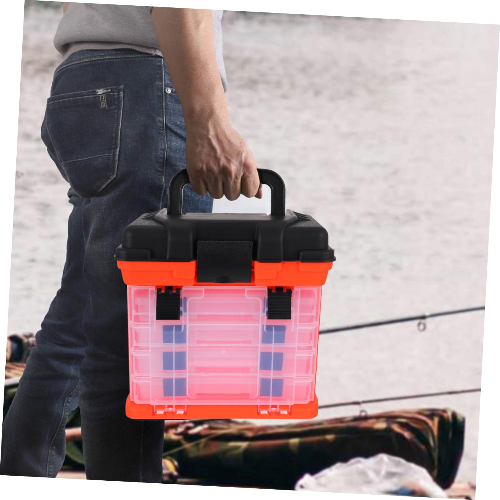 ibasenice boîte à Outils pour matériel de pêche boîtes de leurres de pêche conteneurs de pêche Stockage des équipements de pêche Boîtes de tacle de capacité Plastique Vert