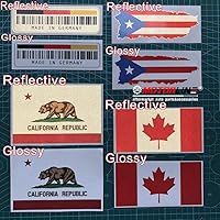 Vista 5 de 2 calcomanías reflectantes de 6 pulgadas con diseño de mapa de Puerto Rico, vinilo para automóvil