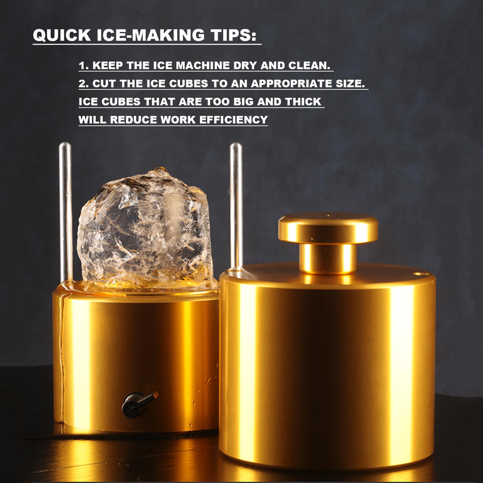 Stampo per palline di ghiaccio, 6,5 cm, termicamente conduttivo, ideale per raffreddare cocktail e whisky, senza collegare