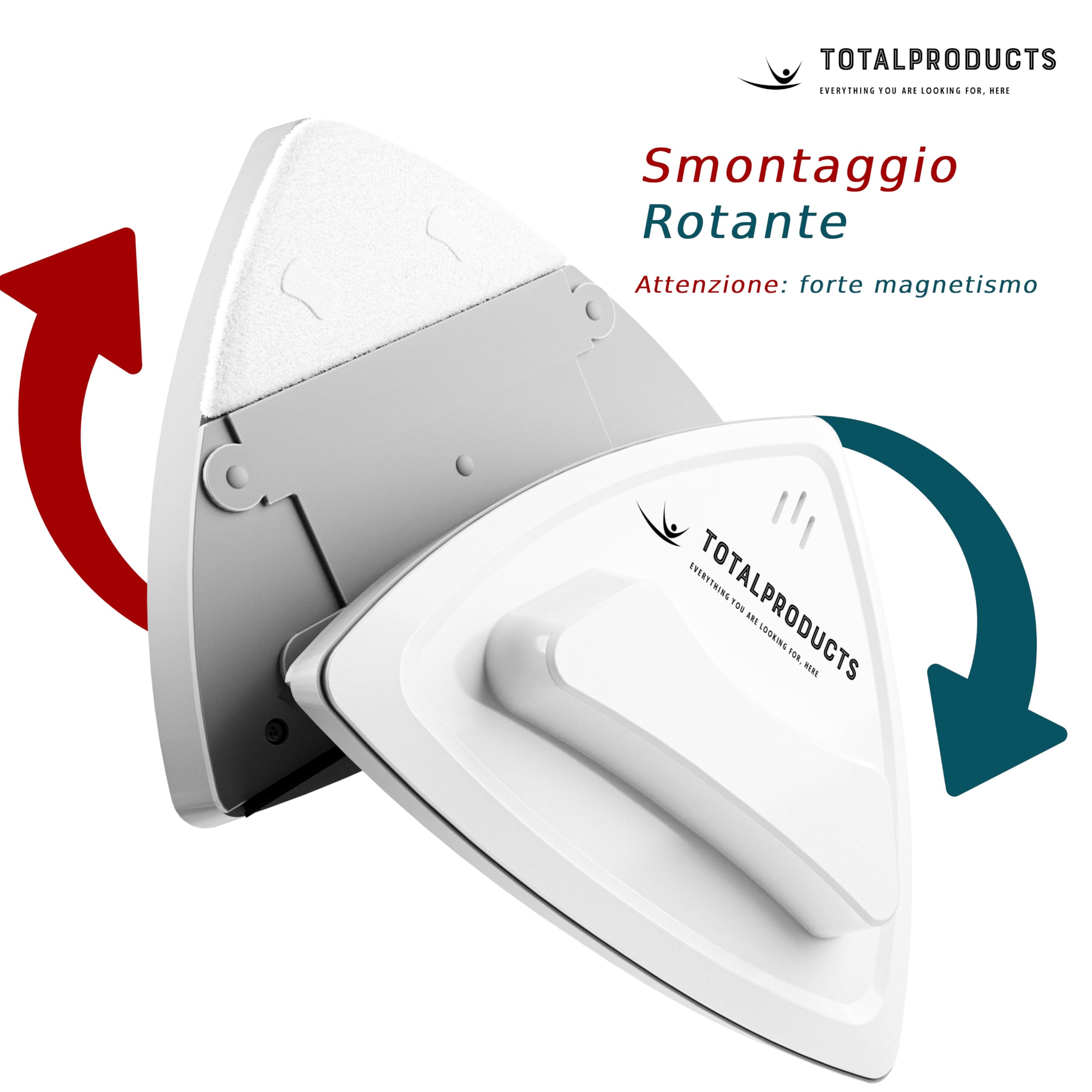 Pulitore Magnetico per Vetri Doppia Faccia 2-10mm – Lavavetri Magnetico per Finestre e Vetrate, Pulizia Vetri Esterni Senza Uscire, Spugna Assorbente, Raschietto in Gomma, Corda di Sicurezza.