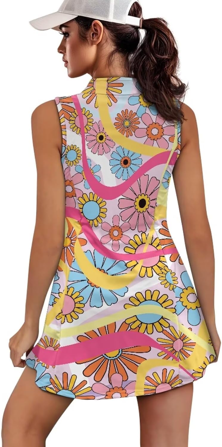 Sleeveless Golf Dress for Women Half Zip Polo Dress Suitable for Golf Tennis Pickleball Padel Courses Athletic Wear - Image 2