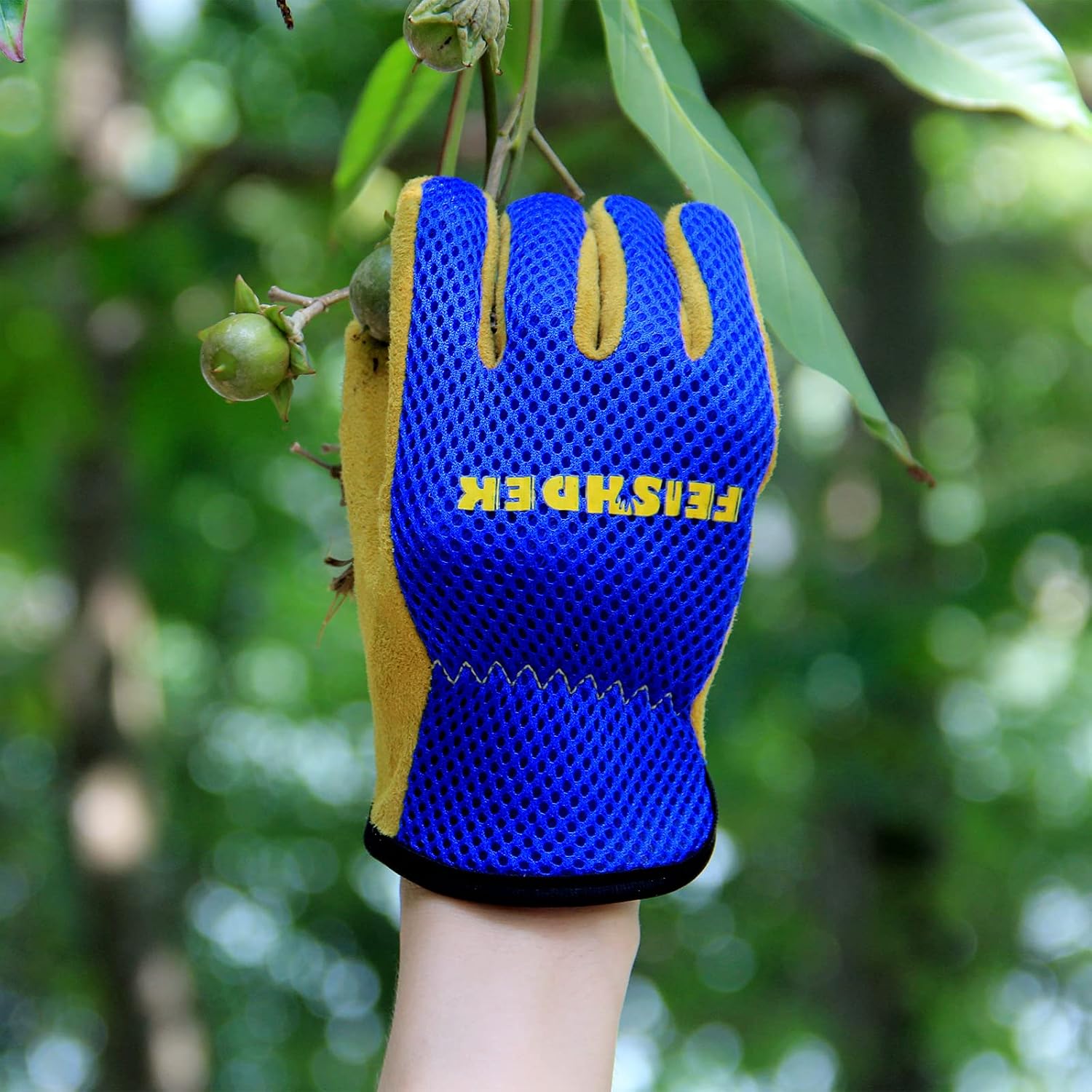 Kids Leather Gardening Gloves, Toddler Work Gloves, Breathable Design Perfect for Children Gardening Age 2-12