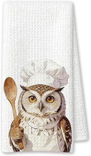 Funny Owl Kitchen Towels Decor 16x24 Inch, Owl Gifts for Women Men, Bird Lover Gifts, Chef Gift Hand Tea Dish Towels for Kitchen Dining Room Decor