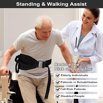 Gait Belts for Seniors,Transfer Belt with Handles,Gate Belt for Elderly | Gate Belts Medical for Elderly, Walking Belt with Metal Buckle Anti-Slip Gait Belt for Physical Therapy Nursing Patient Care