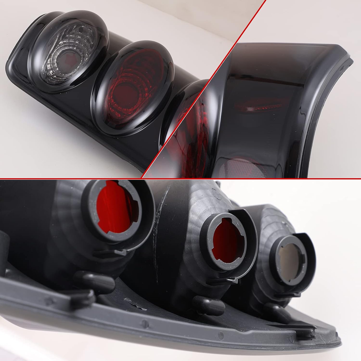 ROXX Taillights Tail Lamps Compatible with 2000 2001 2002 2003 2004 2005 2006 Chevy Suburban 1500/2500 Tahoe GMC Yukon SLT (XL) Black Smoke(Do Not Fit Double Door/Barn Door Models)