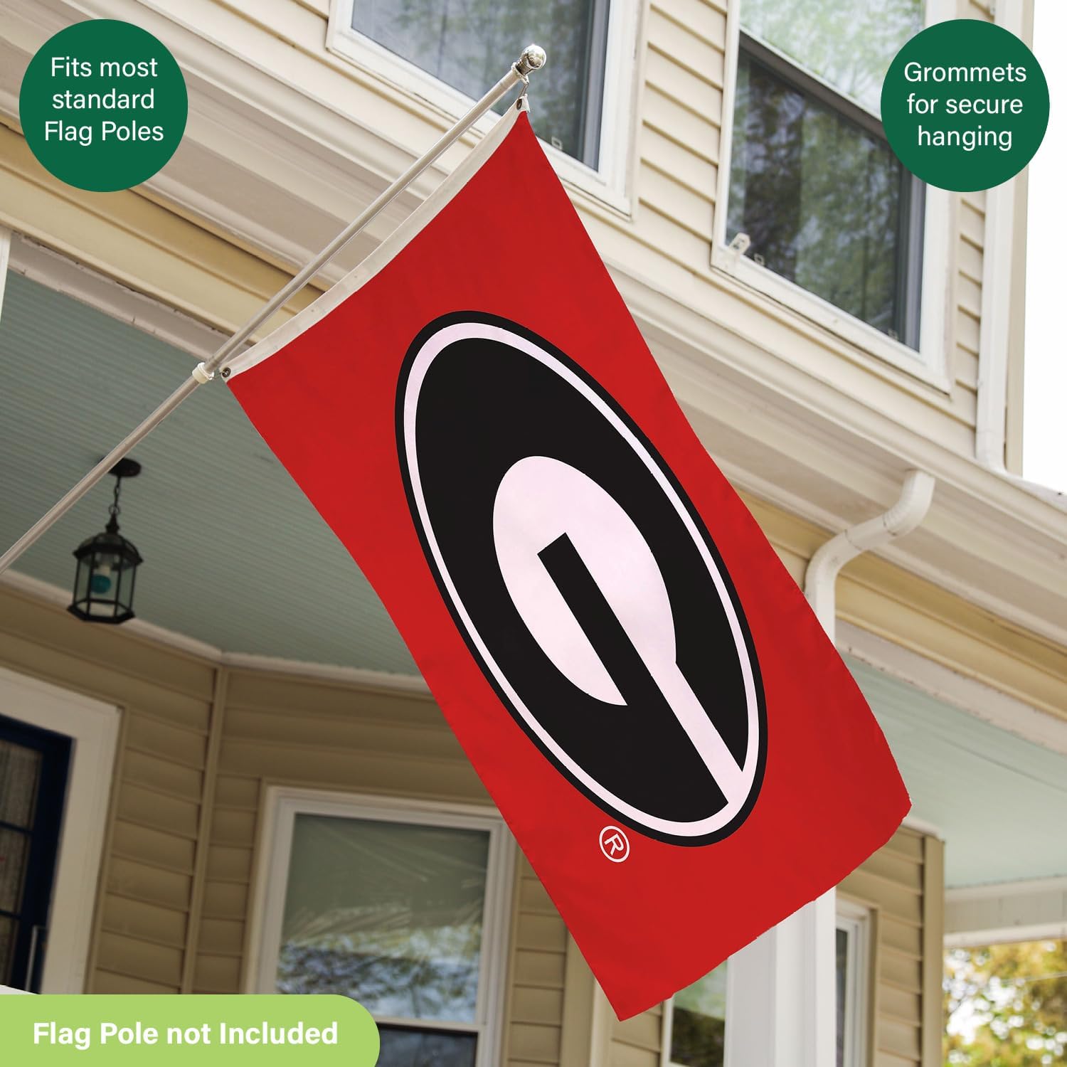 NCAA University of Georgia Flag with Grommets, 3'x5' UGA Bulldogs Outdoor College Flags & Banners for Garden Patio Indoor Wall Décor - Image 6