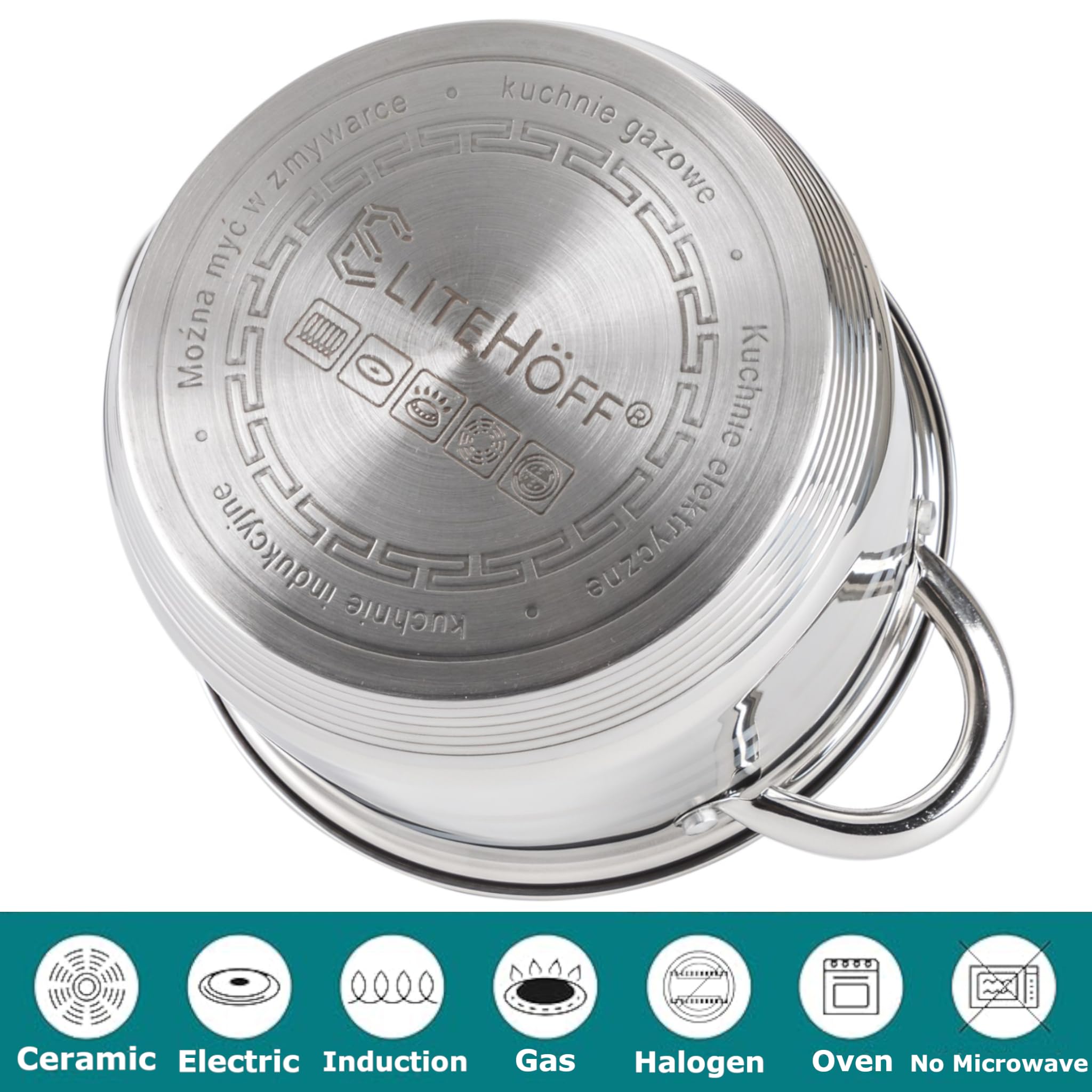 EliteHoff 10-teilig Induktion Kochtopf-Set, 7-lagig Edelstahl Kochtopf, 5er Set Töpfe mit Deckeln, für Alle Herdarten