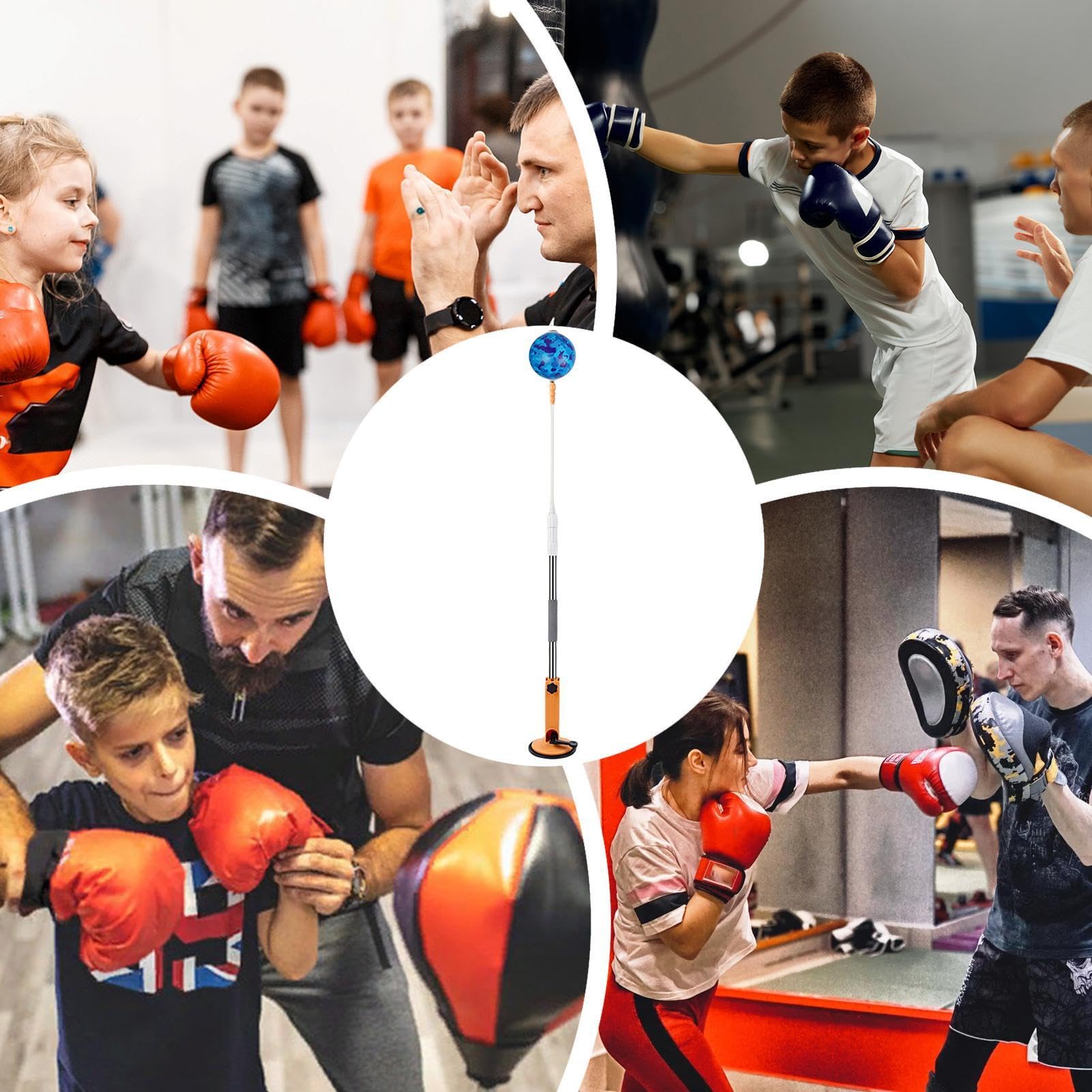 Boxing Standing Speed Bag | Verstellbarer Speed Bag Stand | Freistehender Speed Bag | Speed Bag mit Rebound, Tragbarer Boxing Speed Bag, Standboxsack, Reflex Training Speed Bag