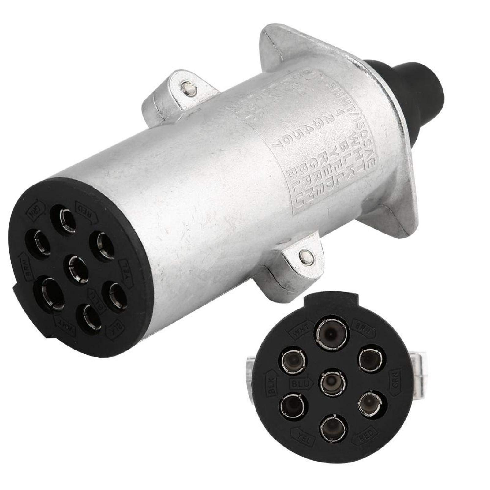 Adattatore Per Spina Del Rimorchio, Spina Elettrica Per Rimorchio A 7 Pin Da 12 V Adattatore Per Connettore Di Cablaggio In Plastica Tipo N A 7 Poli Nero 91674561