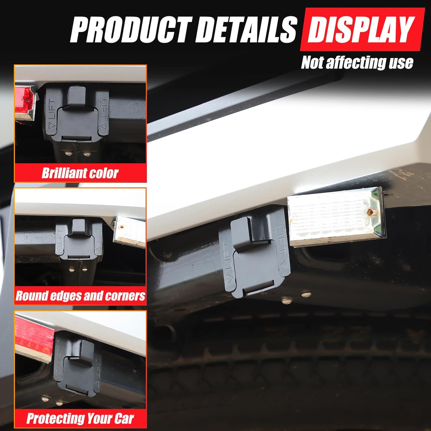 Rear Bumper Crossmember End Caps Compatible with Toyota Tacoma 2024 2025 2026 Exterior Accessories, Aluminum Rear Bumper End Caps Covers