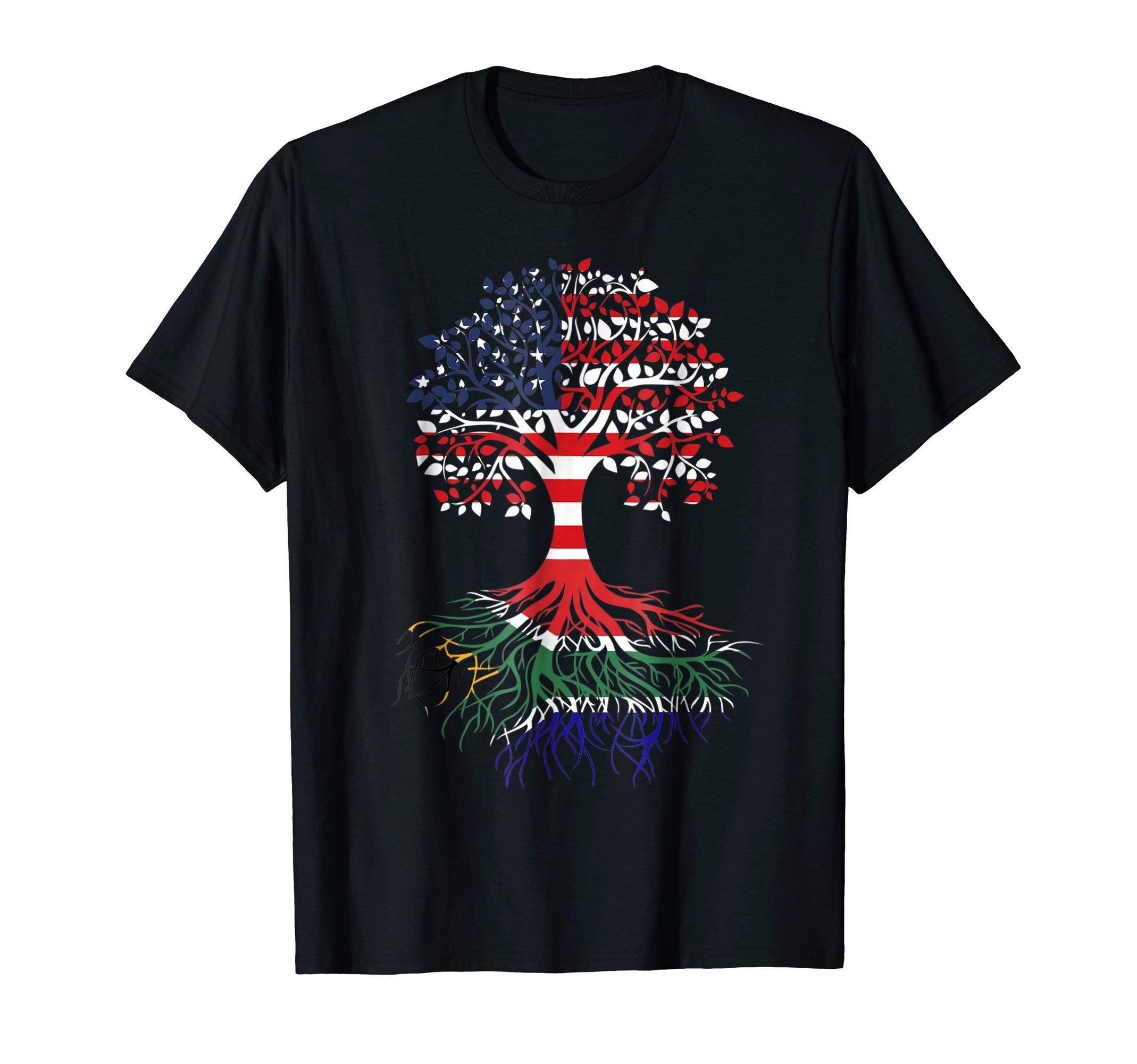 South African Roots American Grown Tree Flag T-Shirt