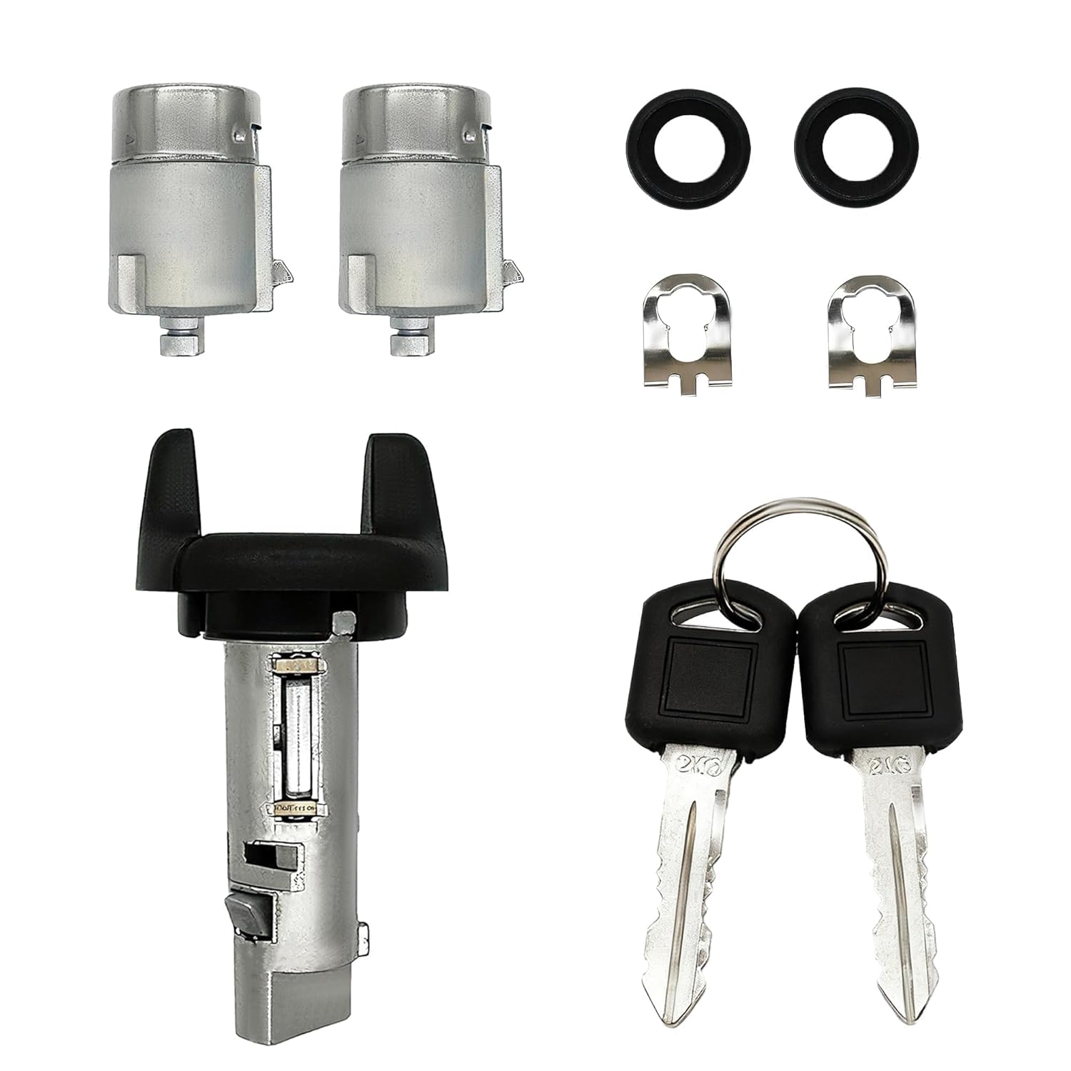 Ignition Switch Lock Cylinder and Door Lock Cylinder Set with Keys Fit for Chevy GMC C/K Pickup Tahoe Yukon Suburban 1995 1996 1997 Car Auto Ignition Key Switch Lock Cylinder Replace# 702671 702674
