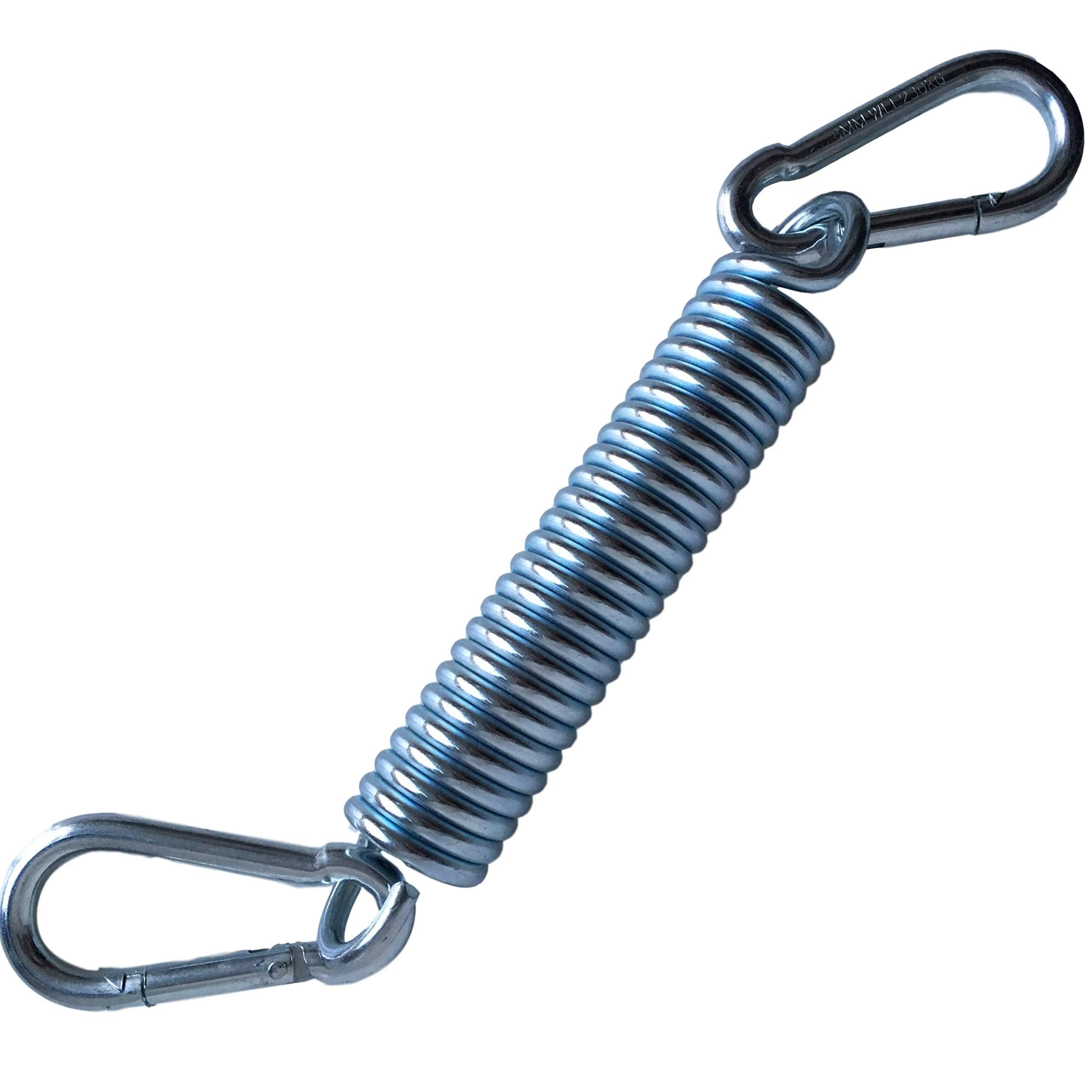 riijk Fotel wiszący, sprężyna oscylacyjna do fotela wiszącego, ze stelażem lub montażem na suficie, 2 karabińczyki, do krzeseł wiszących, huśtawek wiszących i uchwytów na worek bokserski,